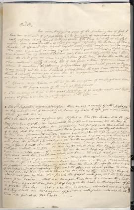 Letter from Joseph Benson to John Wesley