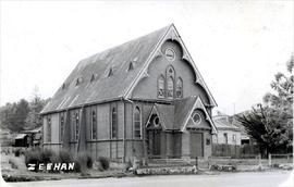 View of Methodist church in Carpenter Gothic Style, Zeehan, Tasmania