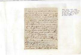 Note written by Rev. Joseph Benson to his son John