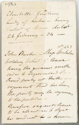 Letter: 24 February 1834