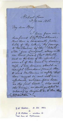 Letter from George Washington Walker  to  James Backhouse Walker