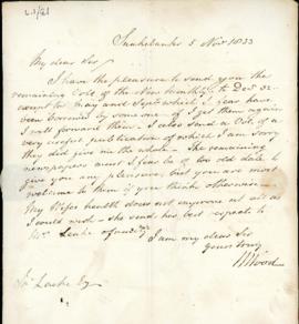 Letter: 5th November 1833