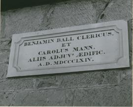 Photograph of the plaque on side of the rectory of St Augustine's Anglican Church