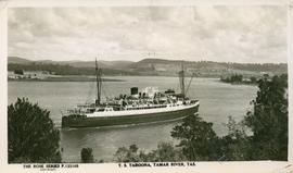 Postcard of the T.S. Taroona in the Tamar River