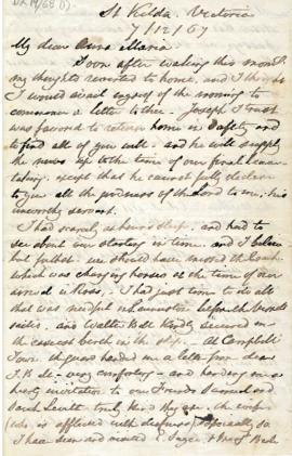 Letter Francis to Anna Maria Cotton, 7 Dec 1867