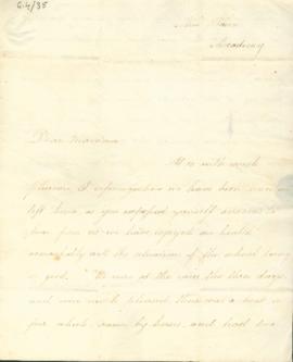 Letter: Henry Meredith to mother