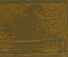 Linocut of swan