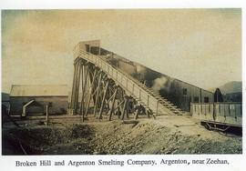 View of the smelting works of the Broken Hill and Argenton Smelting Company, Argenton, near Zeeha...