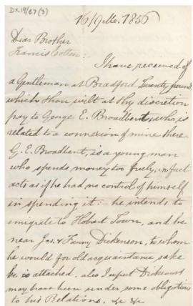 Letter Thomas to Francis Cotton