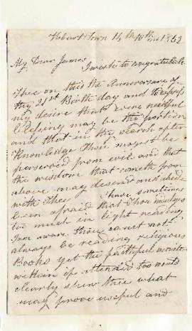 Letters to James Backhouse Walker from his mother Sarah Benson Walker and grandmother Esther Mathers