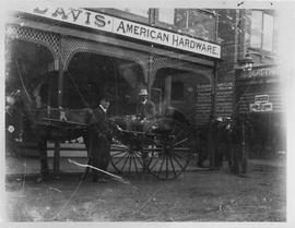 Photograph of carriage outside Charles Davis store, Hobart