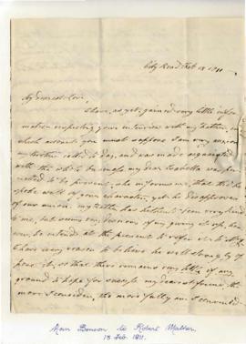 Letters from Ann Benson to Robert Mather