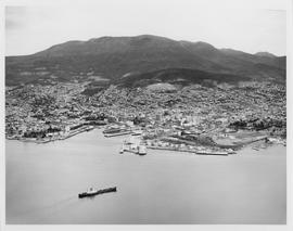 Aerial view of of the port of Hobart