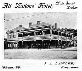 View of the All Nations Hotel, Zeehan, Tasmania