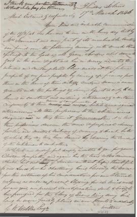 Robert Clark to George Washington Walker 17th March 1846