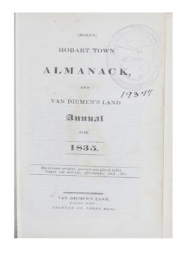 (Ross's) Hobart Town almanack and Van Diemen's Land annual