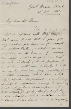 Letter from Jane, Lady Franklin to Archdeacon Davis