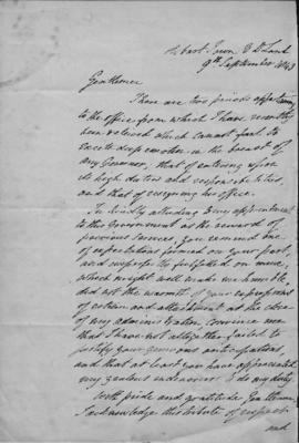 Copy of a letter from Sir John Franklin to Rev. J Lillee