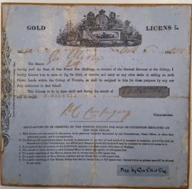 Gold License issued to George Elliot